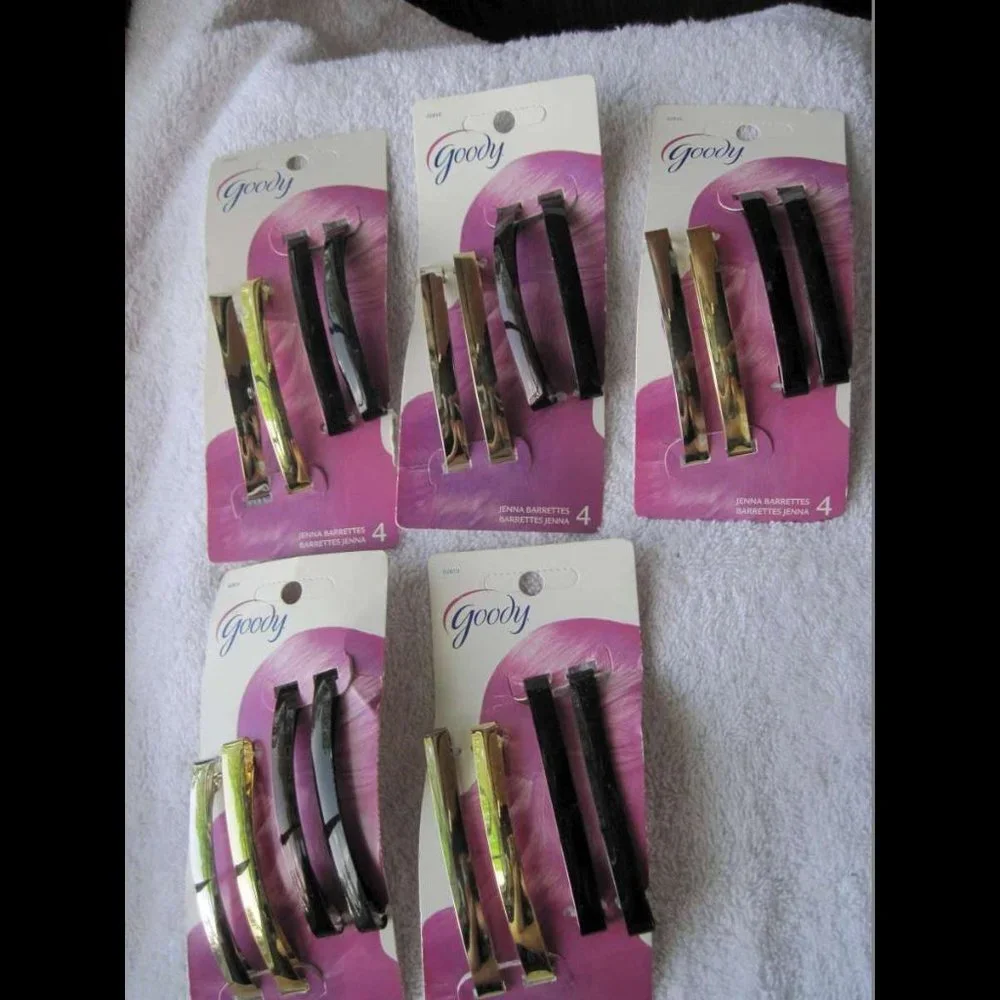 4 Goody Jenna Stay Put Tight Metal Bar Clasp Hair Barrettes Arch Secure 3